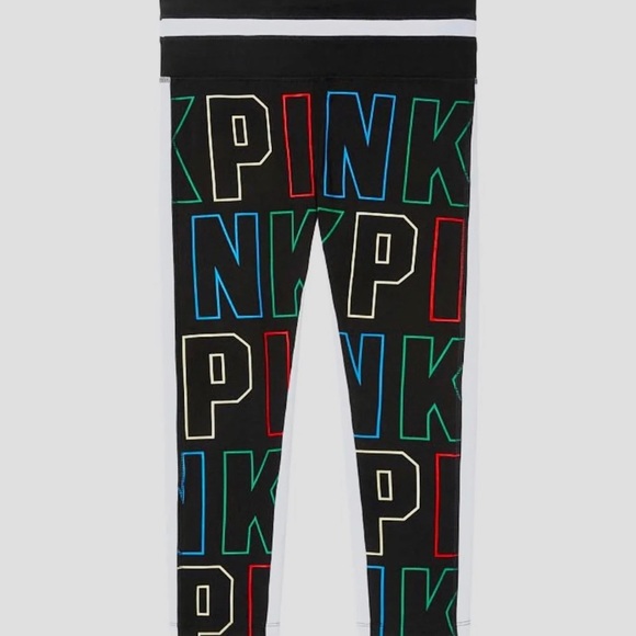 🌈PINK Rainbow Crop Leggings🌈 - Picture 3 of 6